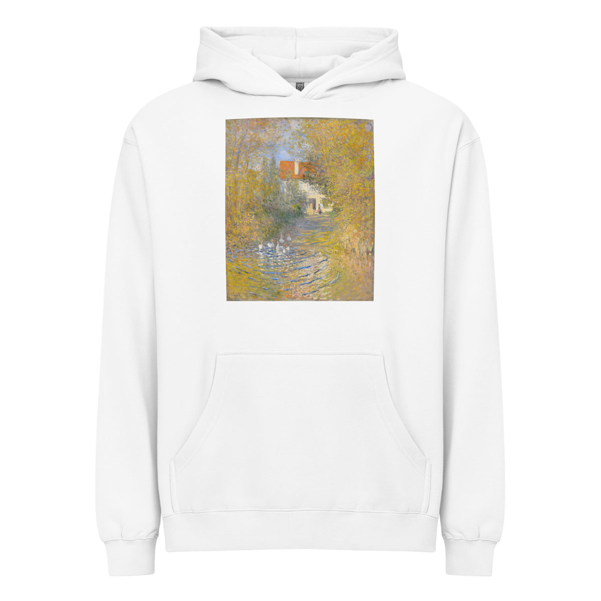 White Hoodie Claude Monet S The Geese Famous Painting Signature