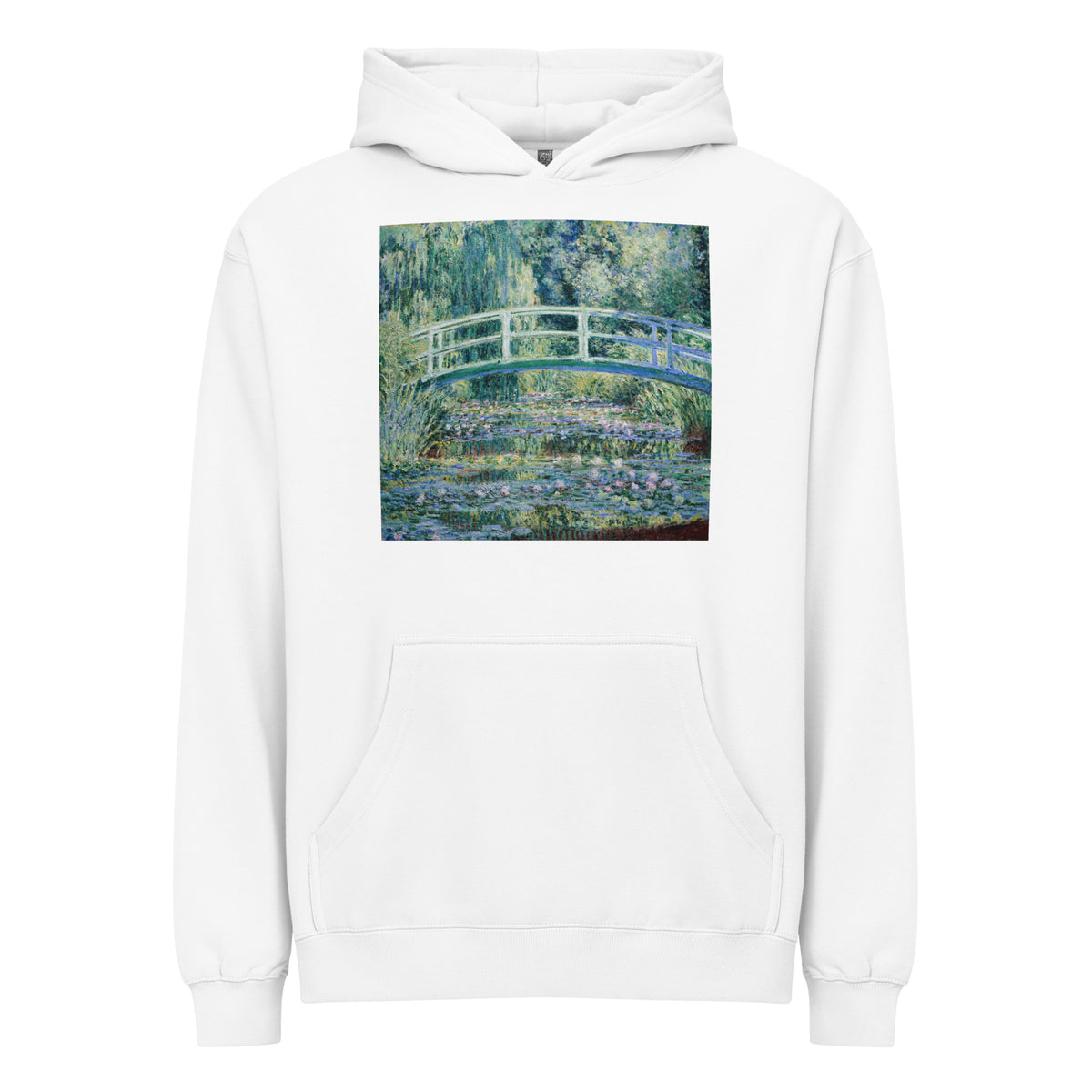 White Hoodie Claude Monet S Water Lilies And Japanese Bridge Famous Painting Signature