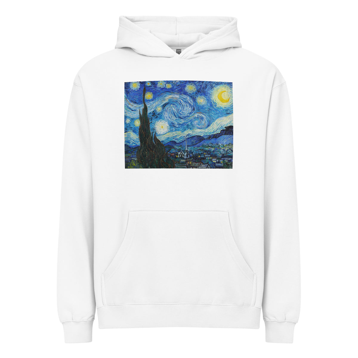 White Hoodie Vincent Van Gogh S The Starry Night Famous Painting Signature