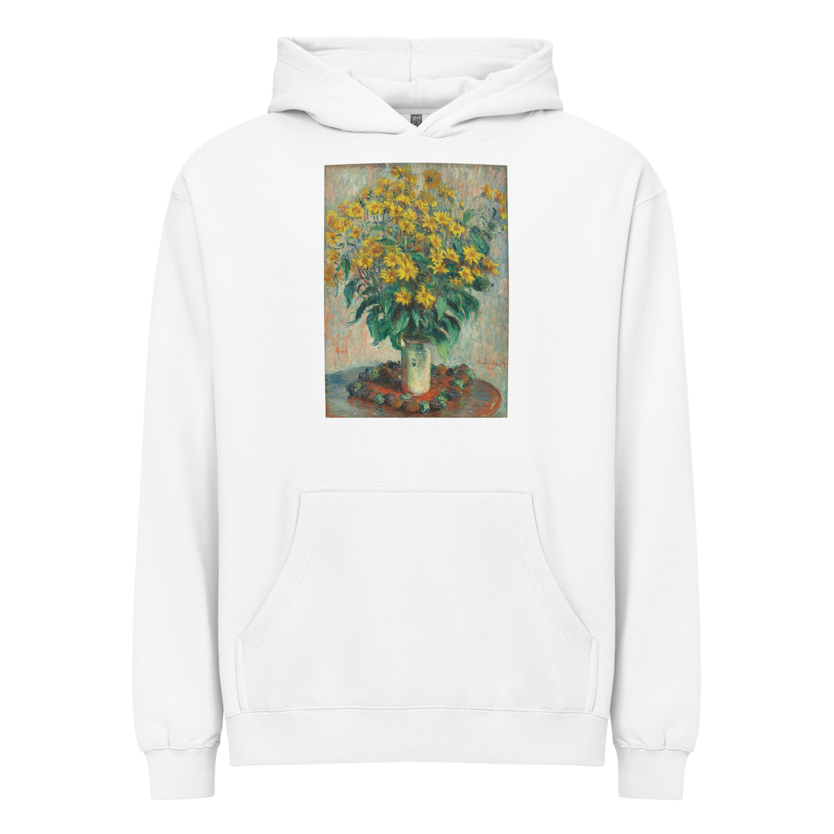 White Hoodie Jerusalem Artichoke Flowers Signature