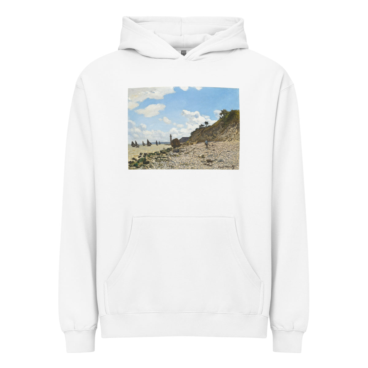 White Hoodie The Beach At Honfleur Signature