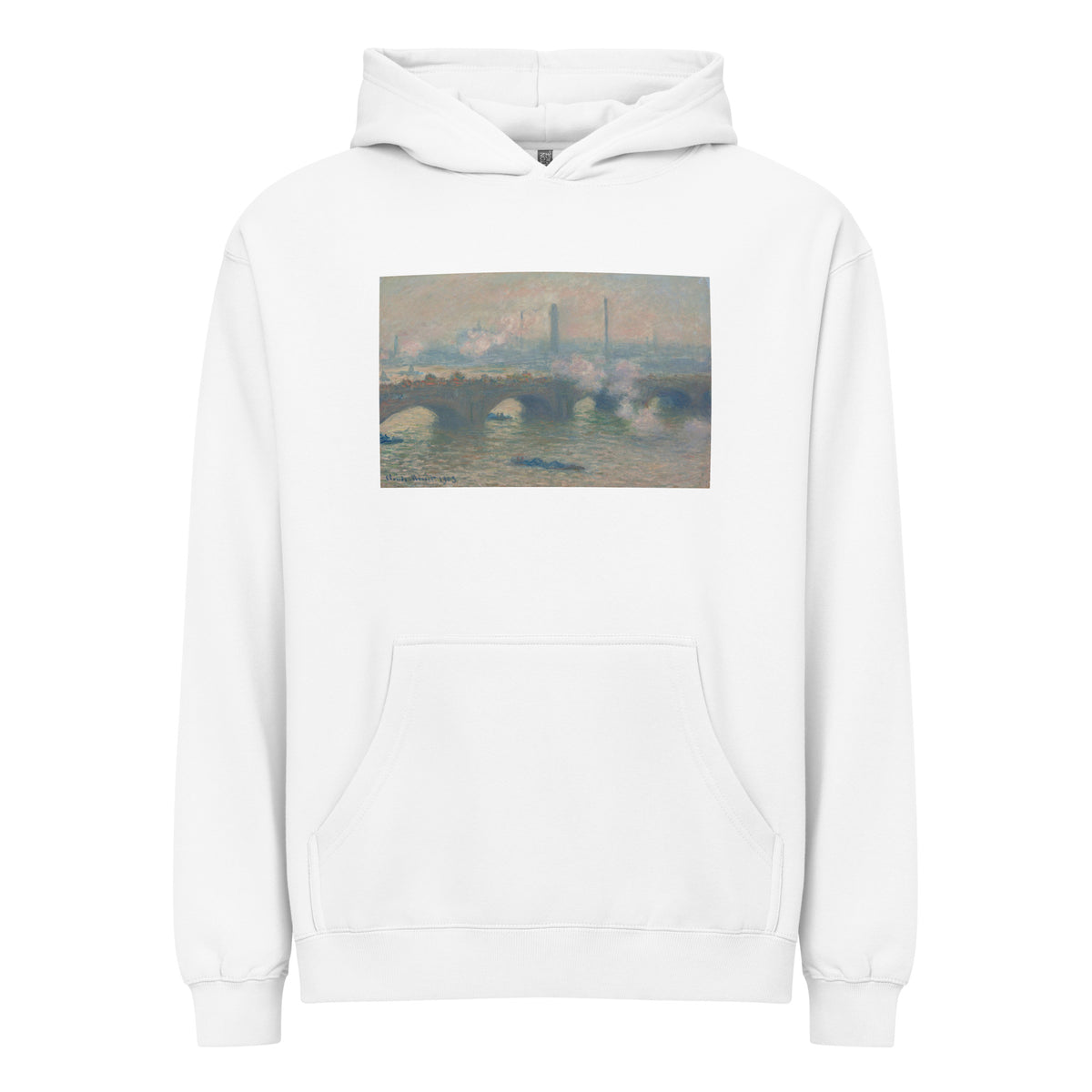 White Hoodie Waterloo Bridge Gray Day Signature