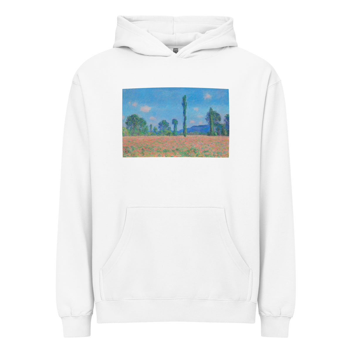 White Hoodie Poppy Field Giverny Signature