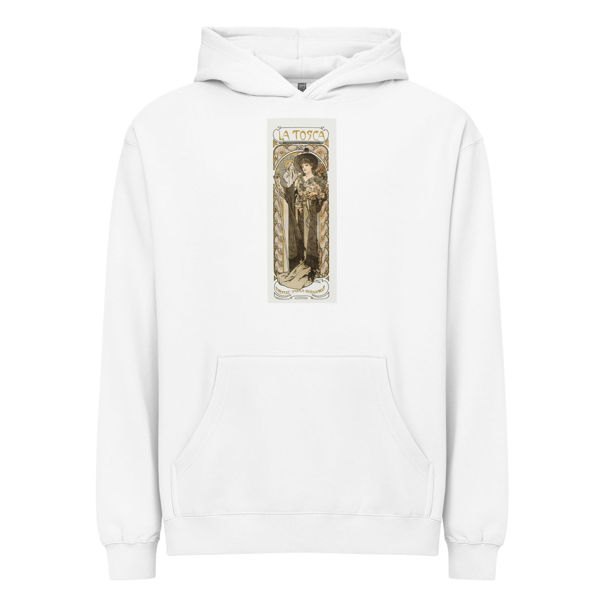 White Hoodie La Tosca Sarah Bernhardt - Alphonse Maria Mucha 1869 Signature
