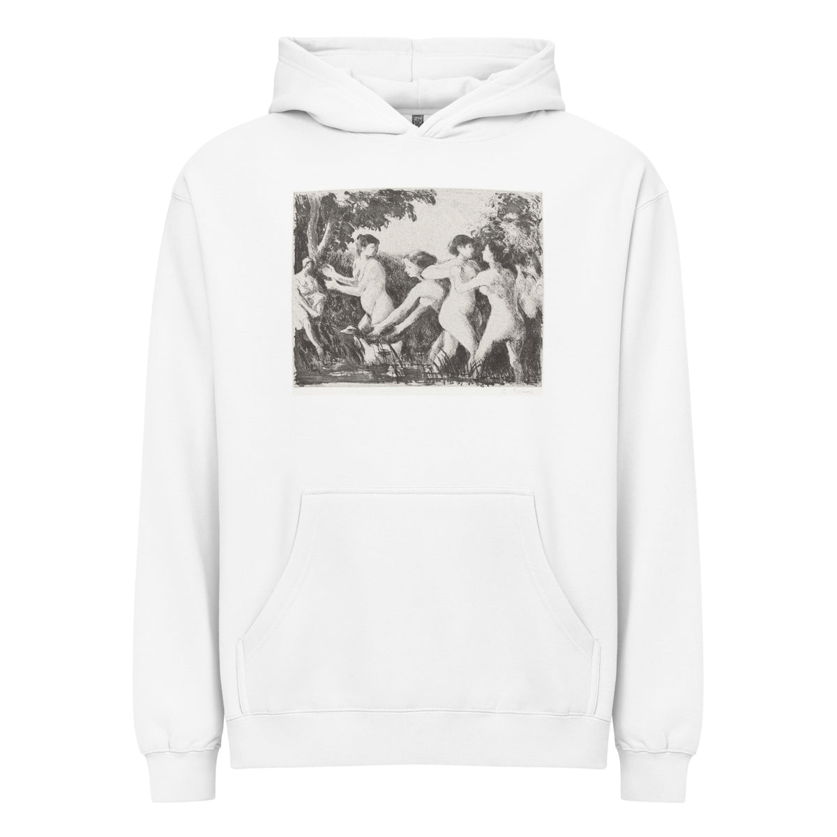 White Hoodie Bathers Wrestling Signature