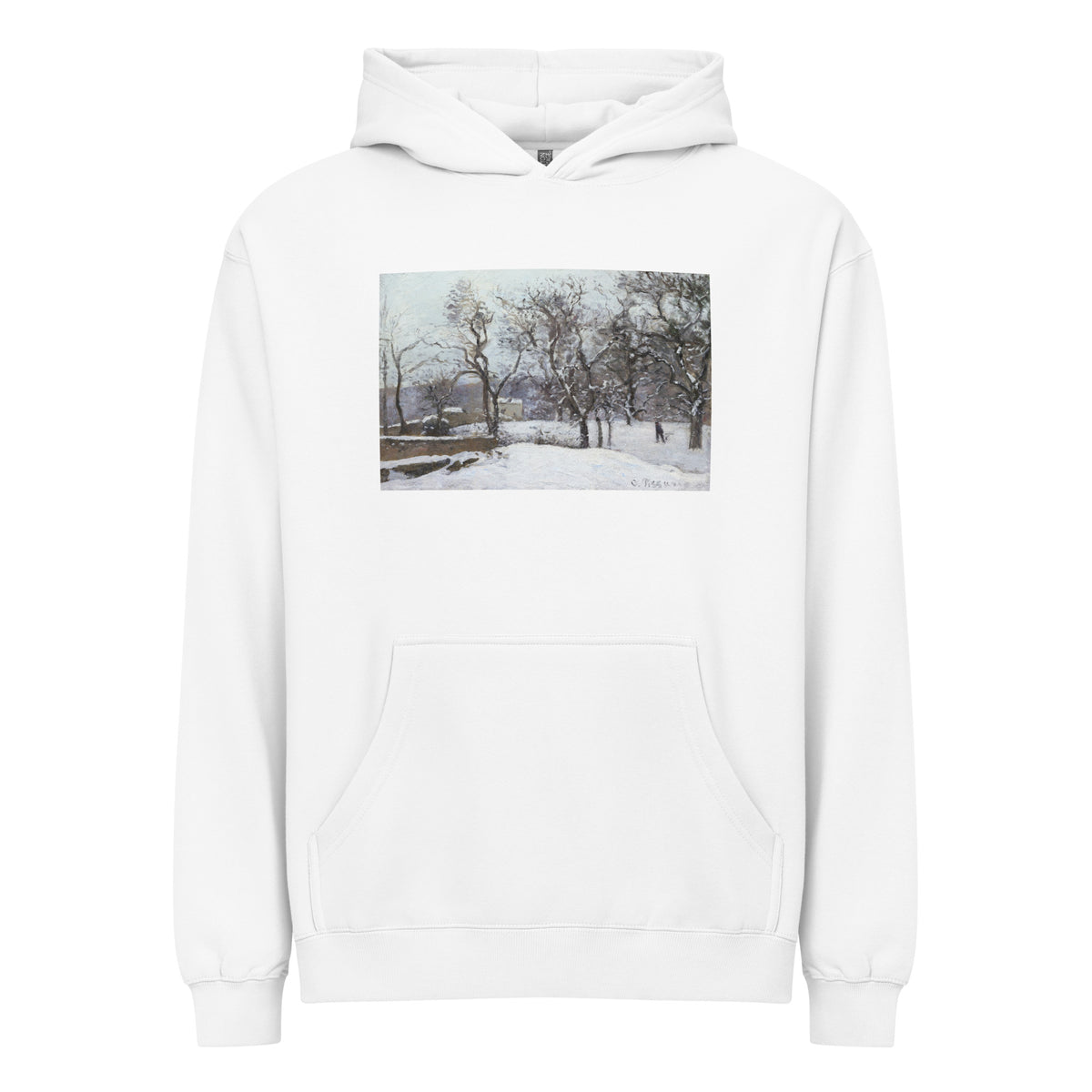 White Hoodie Snow At Louveciennes Signature