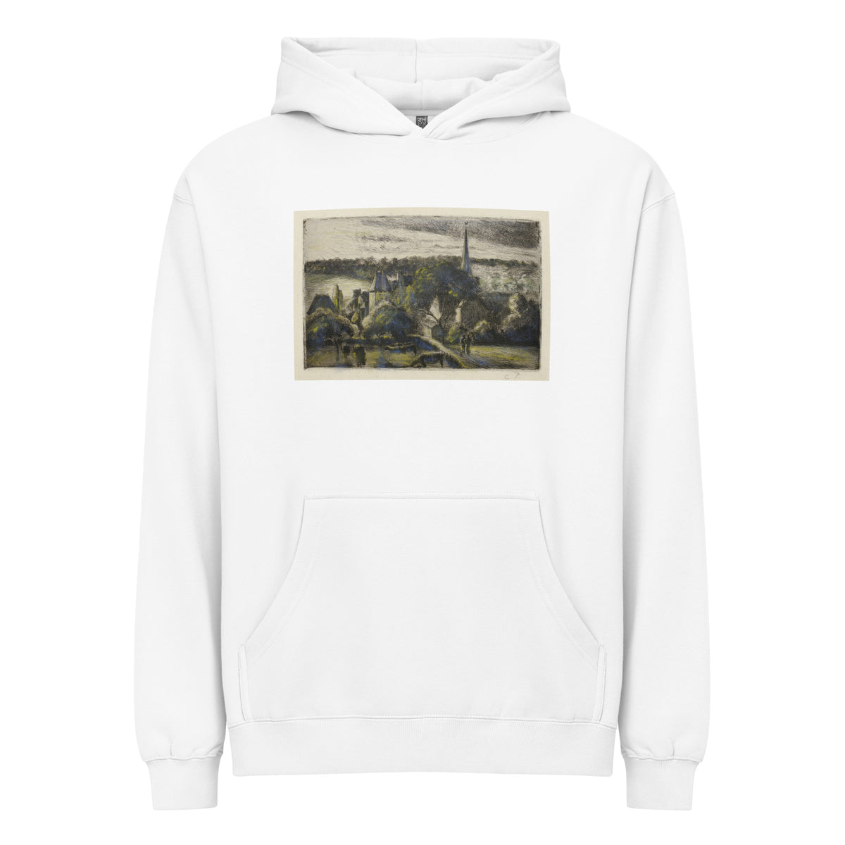 White Hoodie Church And Farm At Eragny Signature