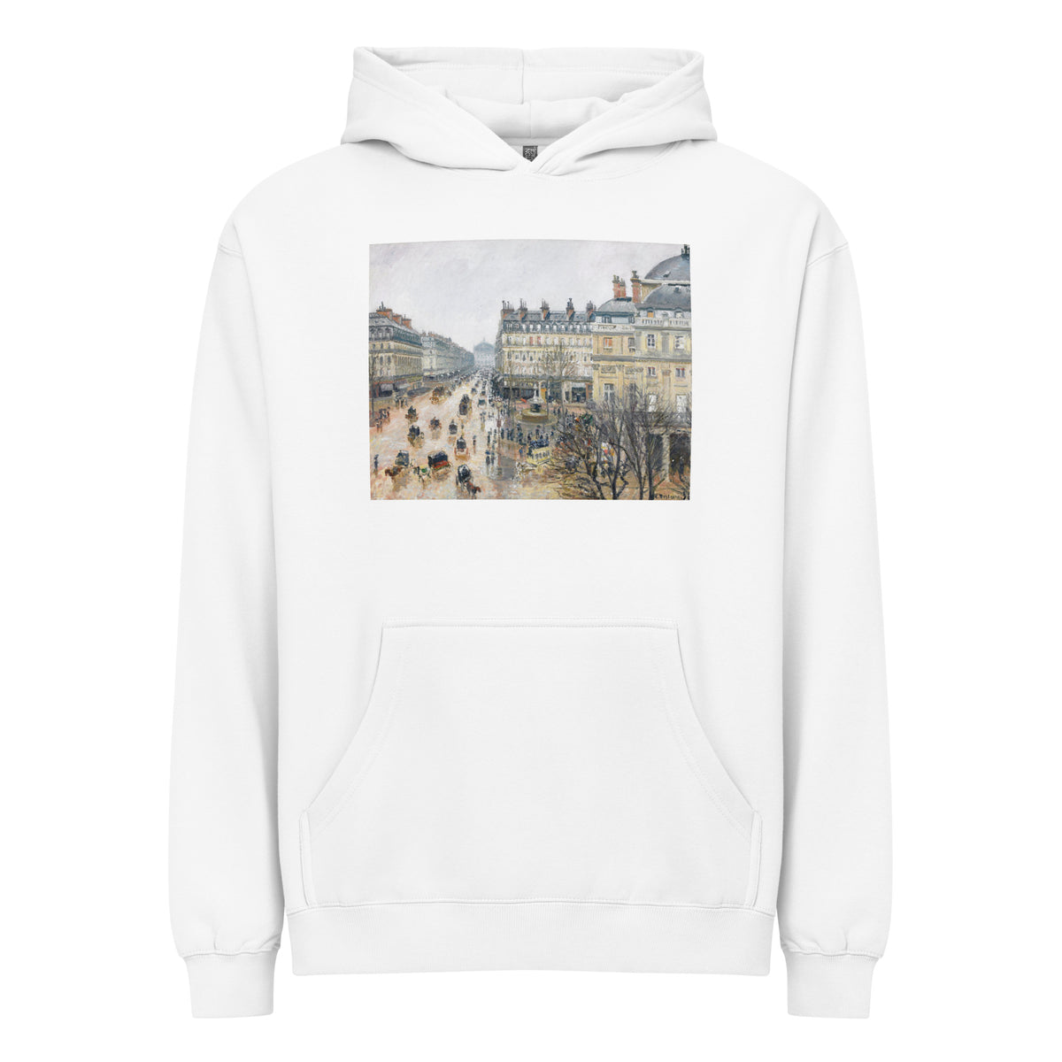 White Hoodie French Theater Square Paris Painting In High Resolution Signature
