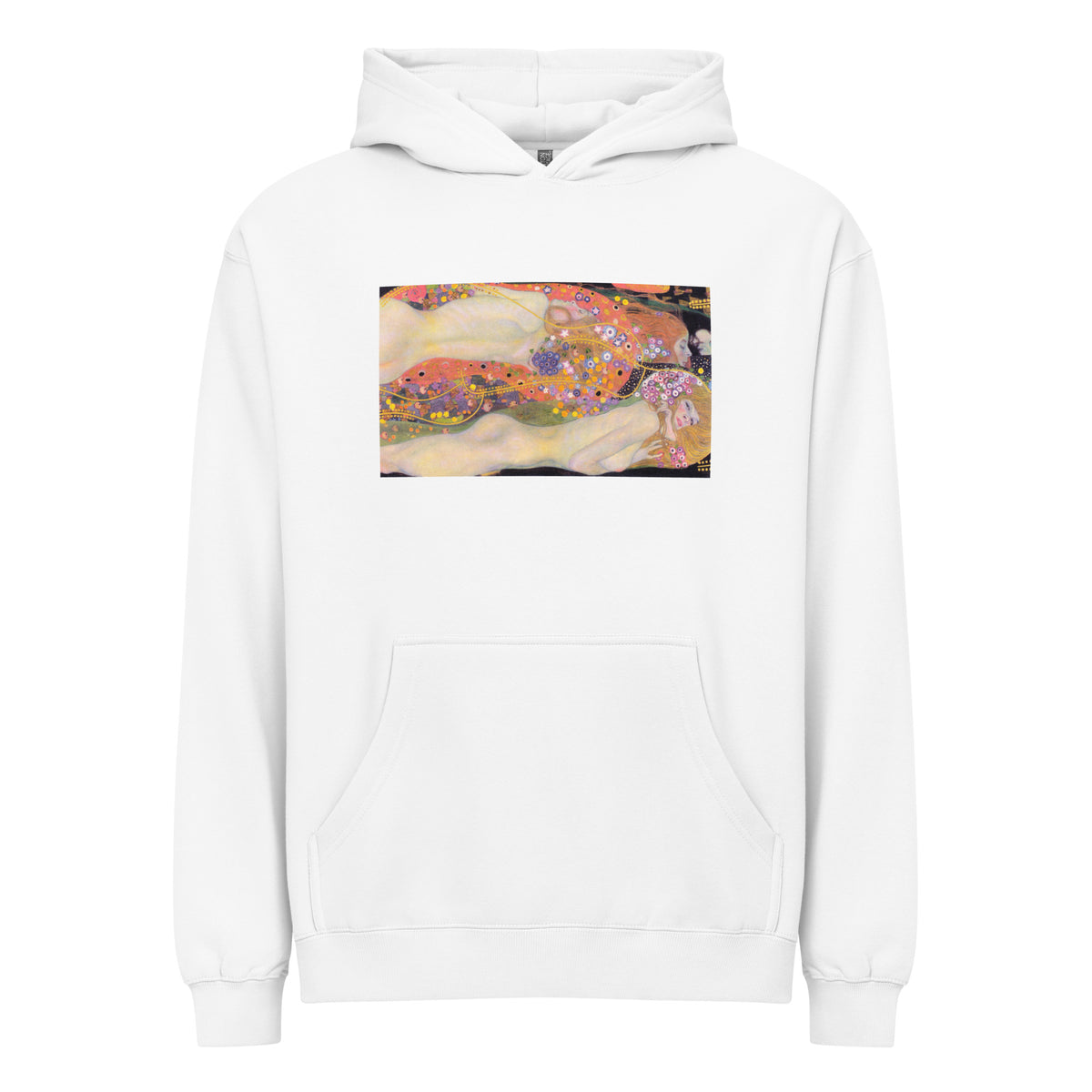 White Hoodie Gustav Klimt Water Serpents II Famous Painting Signature