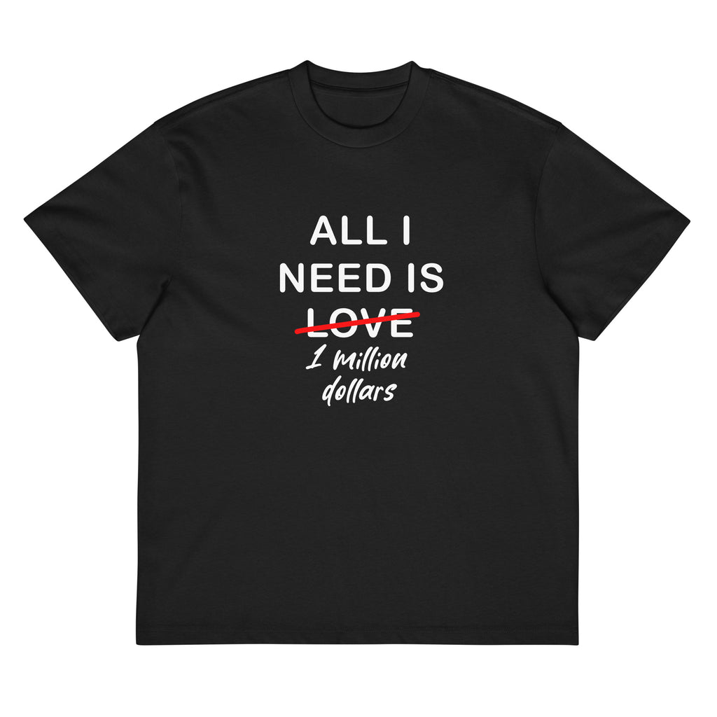 Black T-shirt All I Need Is 1 Million Dollars Signature