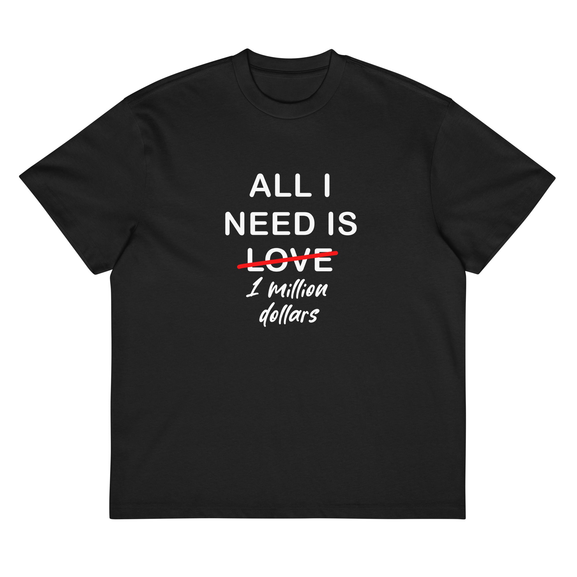 Black T-shirt All I Need Is 1 Million Dollars Signature