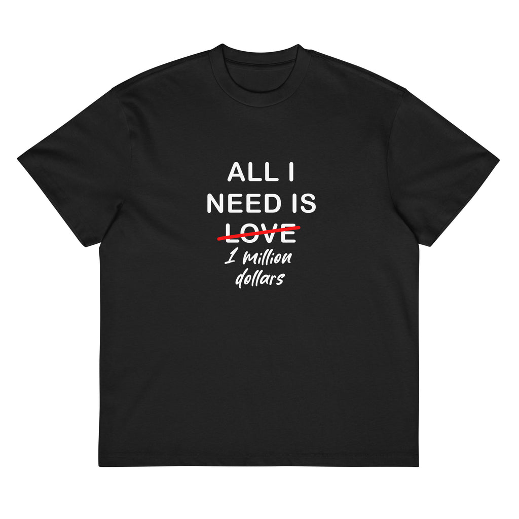 Black T-shirt All I Need Is 1 Million Dollars Signature