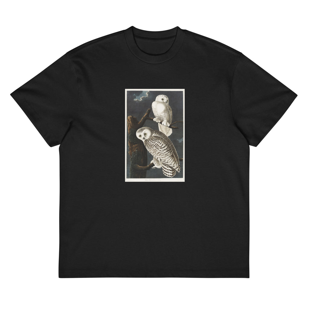 Black T-shirt Snowy Owl Signature
