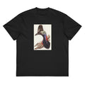 Black T-shirt Australian Cassowary Casuarius Australis Illustrated - Elizabeth Gould 1804 Signature