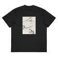 Black T-shirt Three Birds Perched On Branches One With Blossoms - Katsushika Hokusai Published Between 1830 And 1850 An Illustration Of Three Birds Perched On Branches One With Blossoms Signature