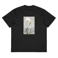 Black T-shirt Kingfisher With Lotus Flower - Ohara Koson 1900 Signature