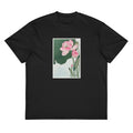 Black T-shirt Blooming Lotus Flowers - Ohara Koson 1920 Signature