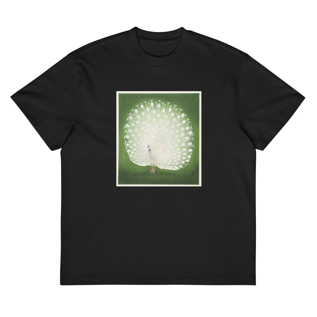 Black T-shirt Peacock - Ohara Koson 1925 Signature