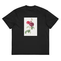 Black T-shirt Purple French Rose Rosa Gallica Purpuro-Violacea Magna Signature
