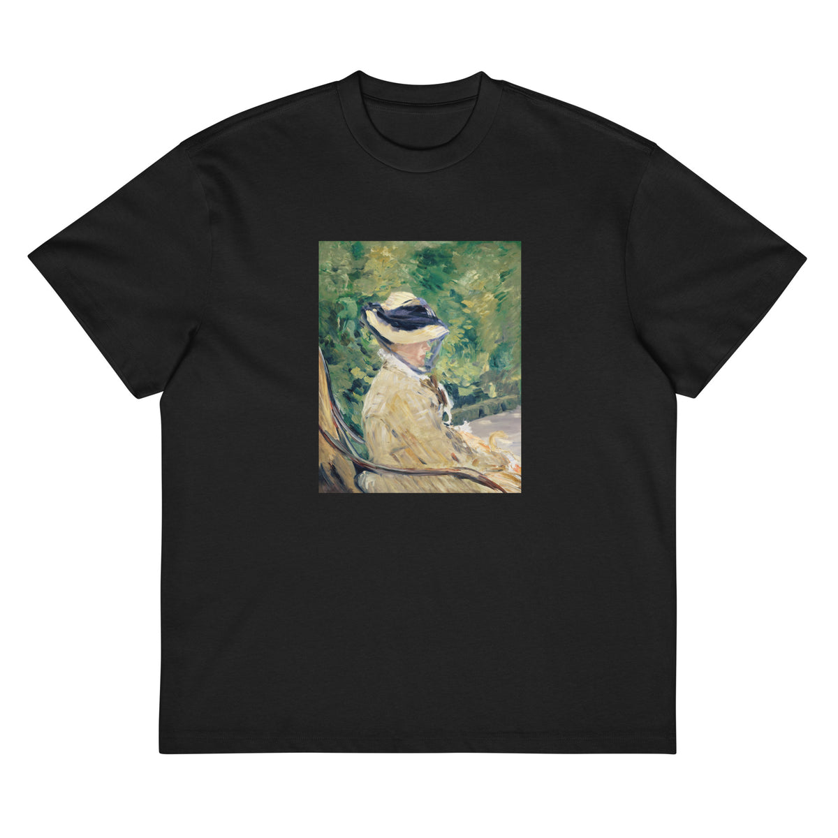 Black T-shirt Madame Manet Suzanne Leenhoff 1830 1906 At Bellevue Painting In High Resolution Signature