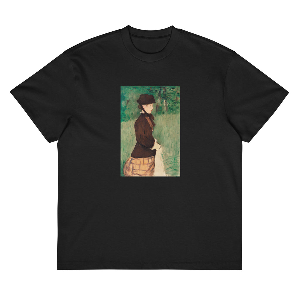 Black T-shirt Young Woman In A Garden Jeune Femme Dans Un Jardin Painting In High Resolution Signature