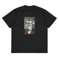 Black T-shirt Peonies Painting In High Resolution Signature