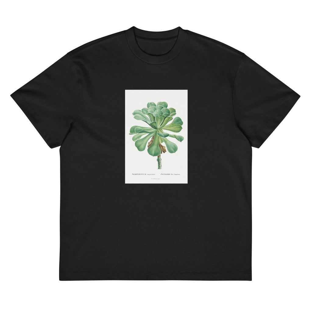 Black T-shirt Sempervivum Canariense Image Signature