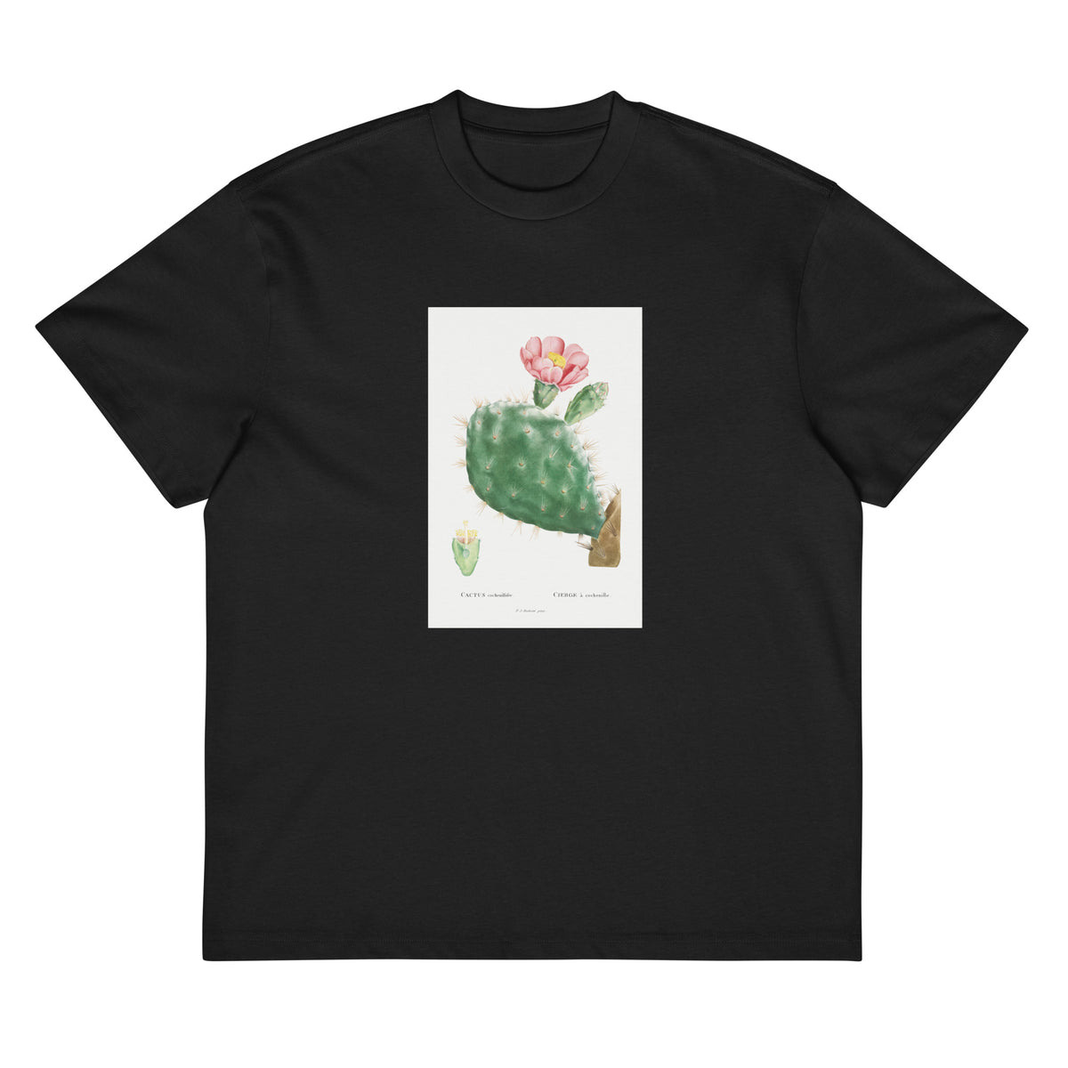 Black T-shirt Cactus Cochenillifer Image Signature