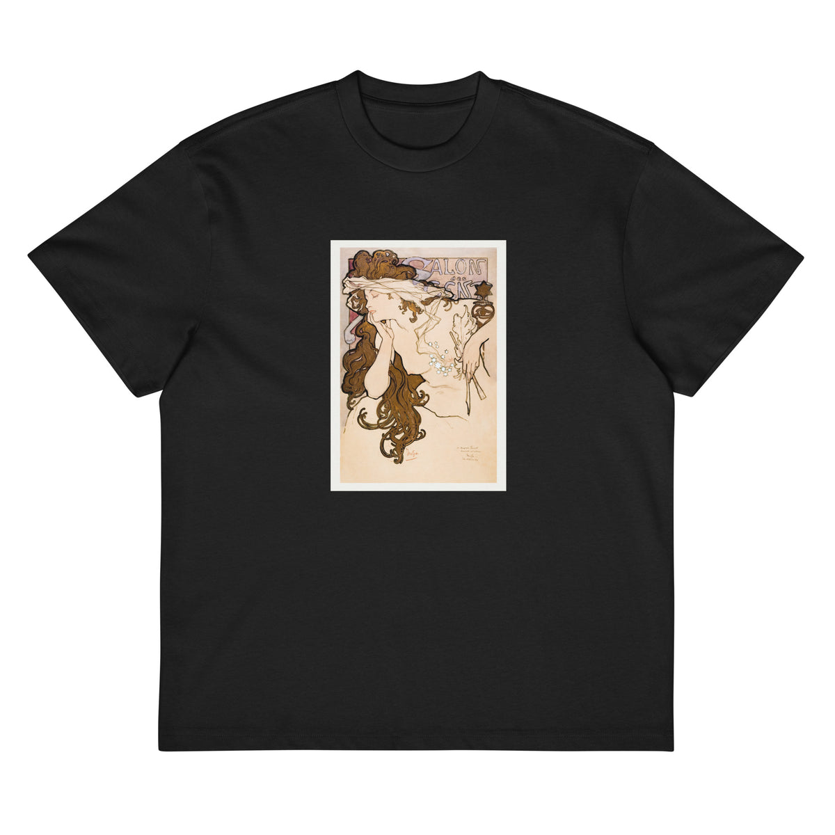 Black T-shirt Salon Des Cent Poster Signature