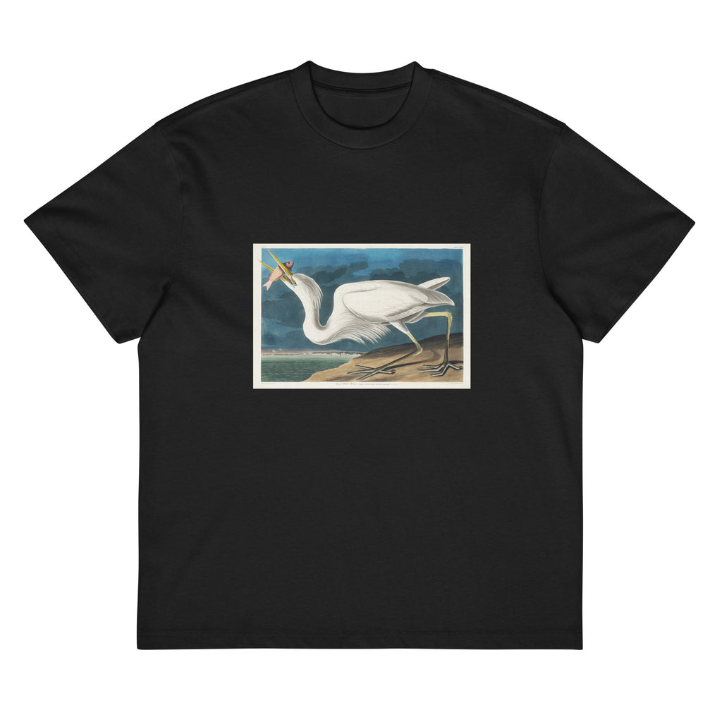 Black T-shirt Great White Heron Signature