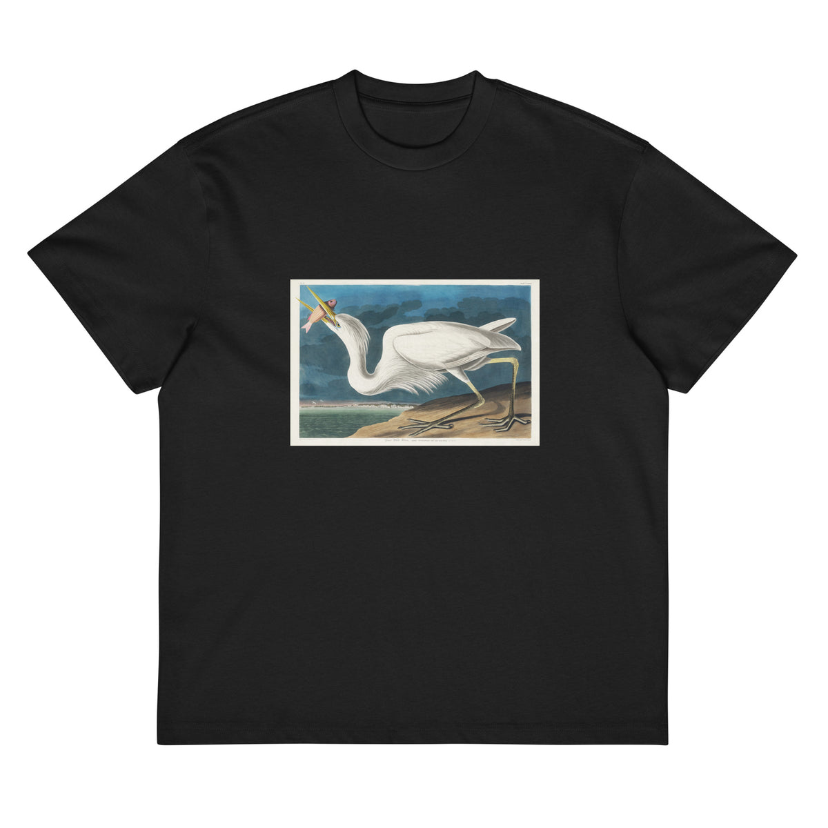 Black T-shirt Great White Heron Signature