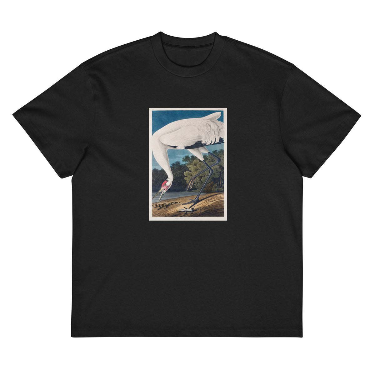 Black T-shirt Hooping Crane Signature