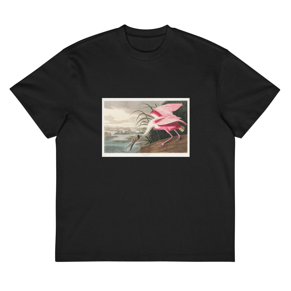 Black T-shirt Roseate Spoonbill Signature