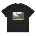 Black T-shirt Blue Crane Or Heron Signature