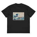 Black T-shirt Katsushika Hokusai S The Great Wave Off Kanagawa Famous Vintage Woodblock Print For Wall Art And Poster Signature