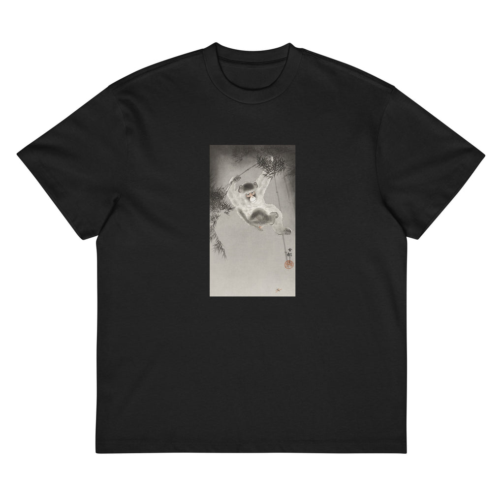 Black T-shirt Monkey Hanging - Ohara Koson 1900 Signature