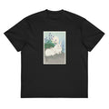 Black T-shirt Rabbits At Full Moon - Ohara Koson 1920 Signature
