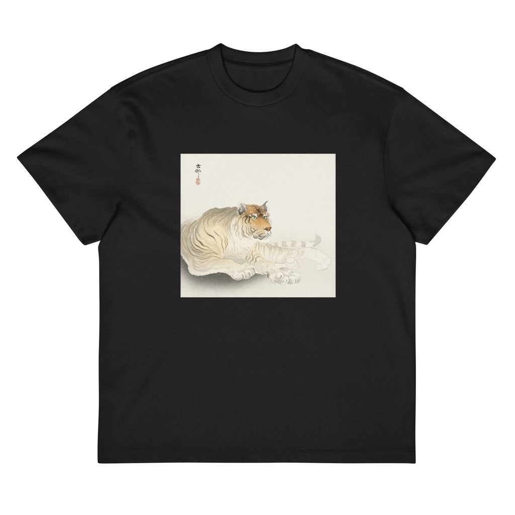 Black T-shirt Tiger - Ohara Koson 1900 Signature