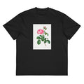 Black T-shirt Cabbage Rose Rosa Centifolia Signature