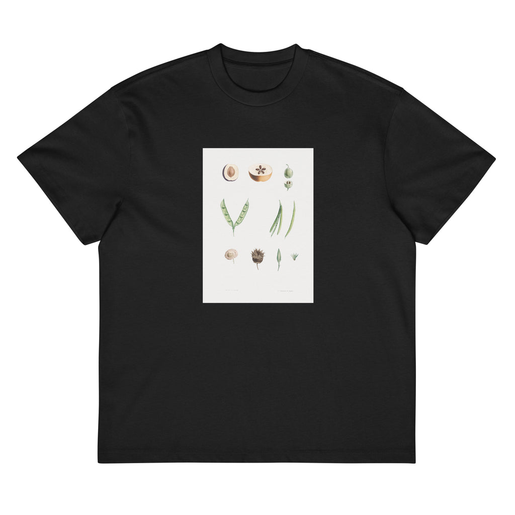 Black T-shirt Plants Part - Pierre-Joseph Redoute 1759 Signature