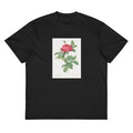 Black T-shirt Rosa Gallica Pontiana Also Known As Bridge Rose Signature