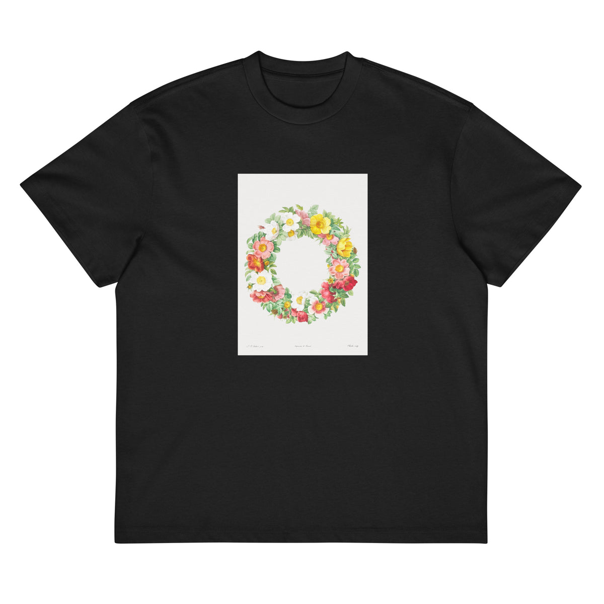 Black T-shirt Roses Signature