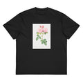Black T-shirt Italian Damask Rose Also Known As The Four Seasons Of Italy Rosa Damascena Italica Signature