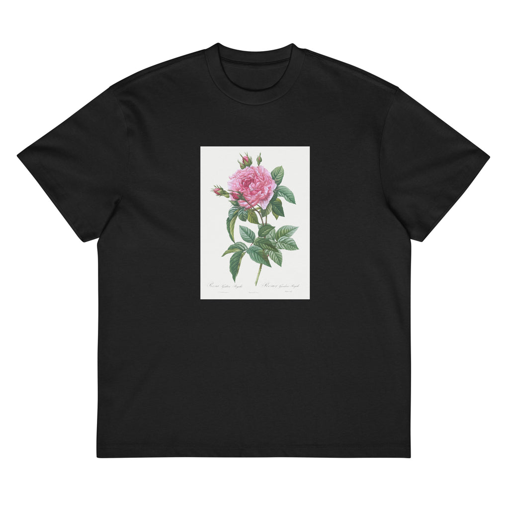 Black T-shirt Gallic Rose Rosa Gallica Regalis Signature