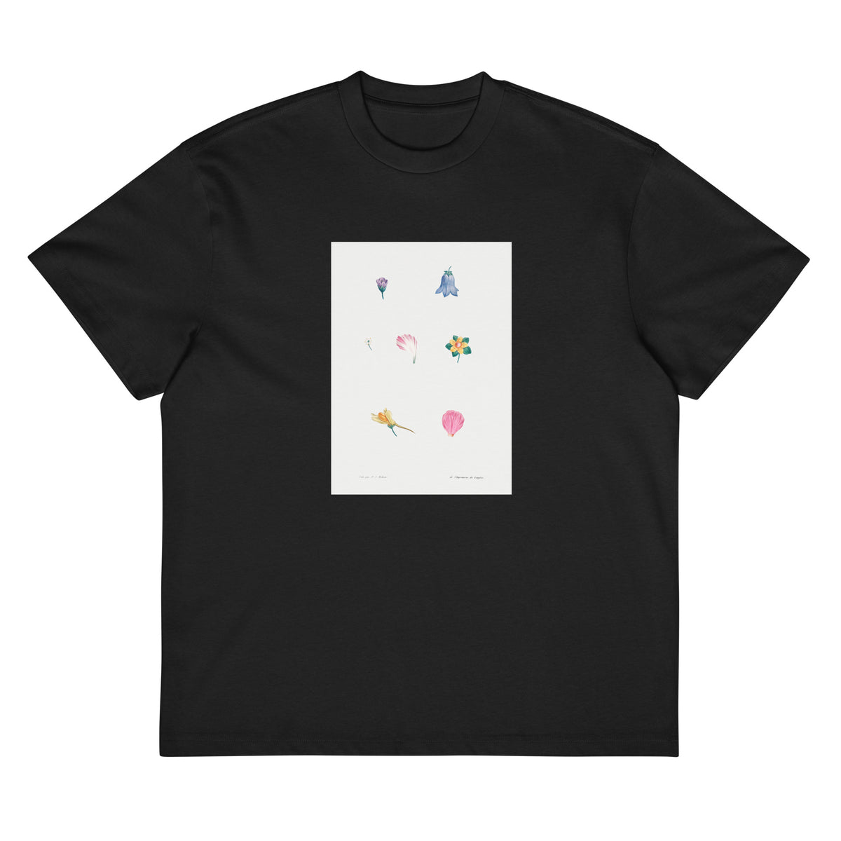 Black T-shirt Flower Set Redoute 1759 II Signature