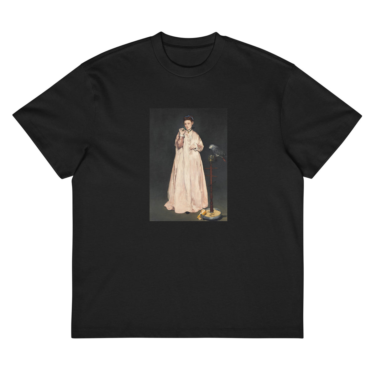 Black T-shirt Young Lady In 1866 Painting In High Resolution Signature