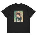 Black T-shirt Young Girl On A Bench Fillette Sur Un Banc Painting In High Resolution Signature