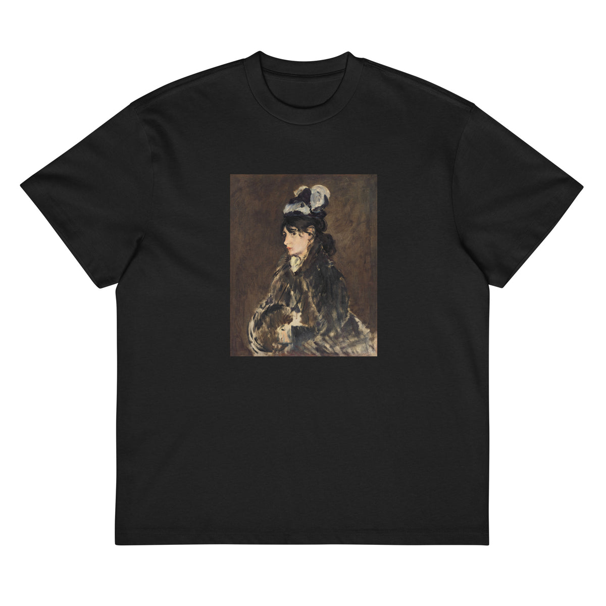 Black T-shirt Berthe Morisot C 1869 Painting In High Resolution Signature