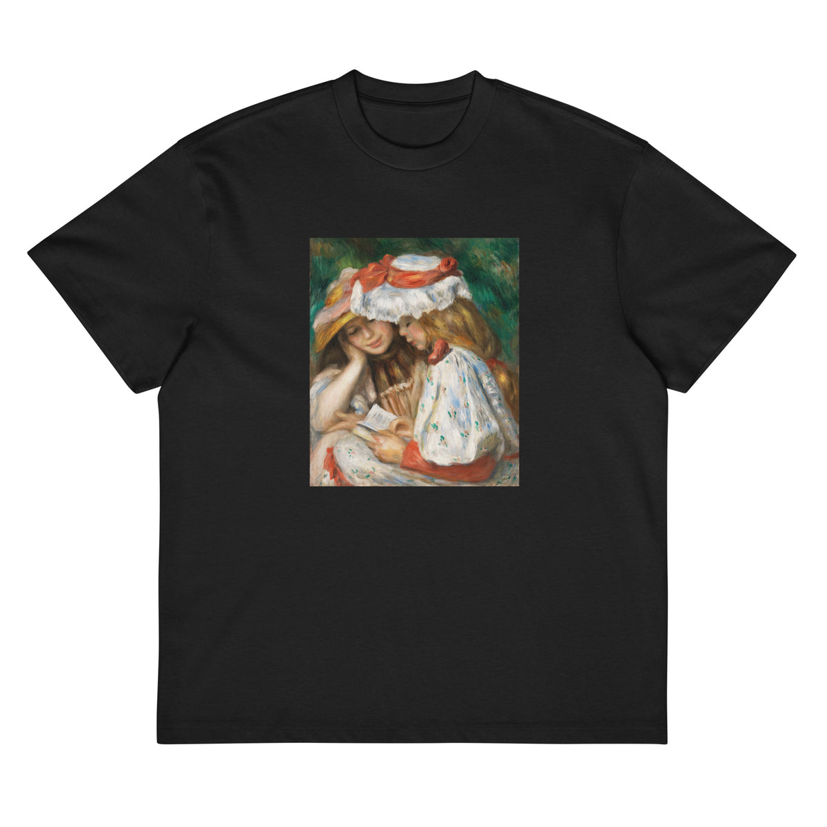 Black T-shirt Two Girls Reading C 1890 1891 Signature