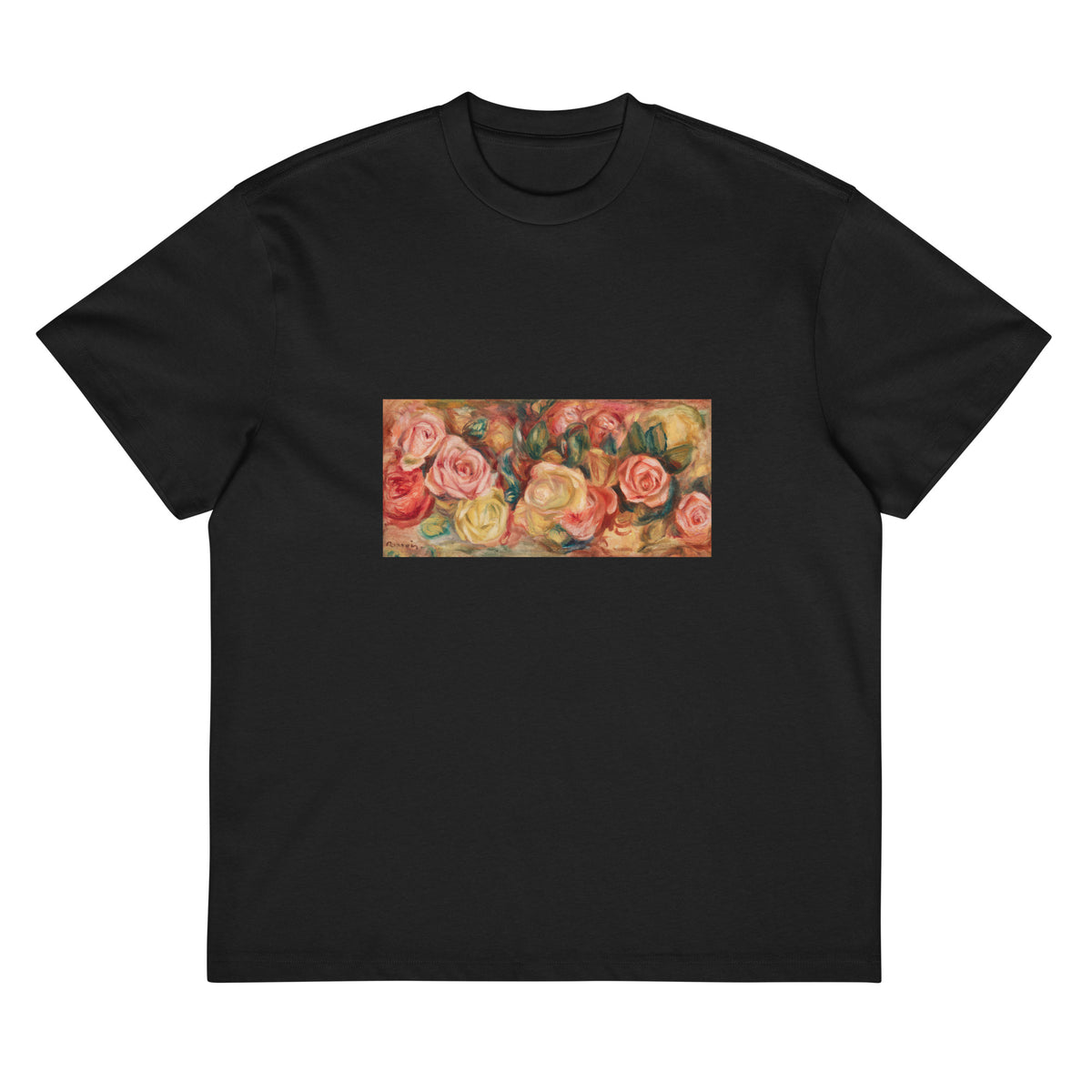 Black T-shirt Roses Renoir Signature